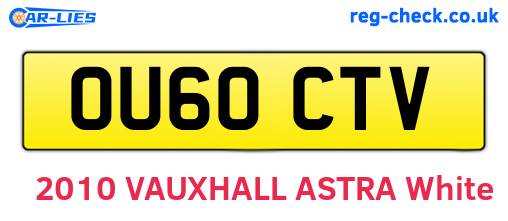 OU60CTV are the vehicle registration plates.
