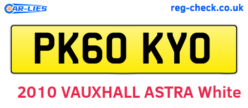 PK60KYO are the vehicle registration plates.