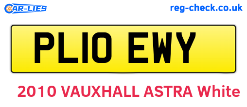 PL10EWY are the vehicle registration plates.