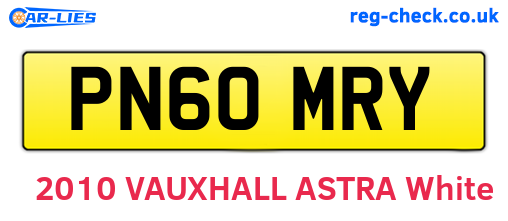 PN60MRY are the vehicle registration plates.