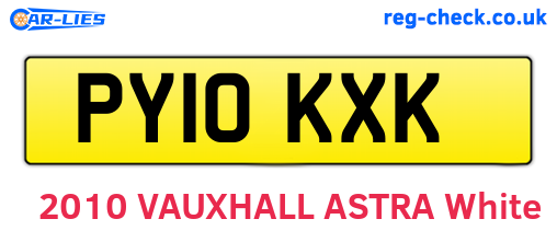 PY10KXK are the vehicle registration plates.