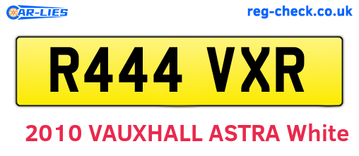 R444VXR are the vehicle registration plates.