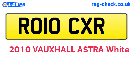 RO10CXR are the vehicle registration plates.