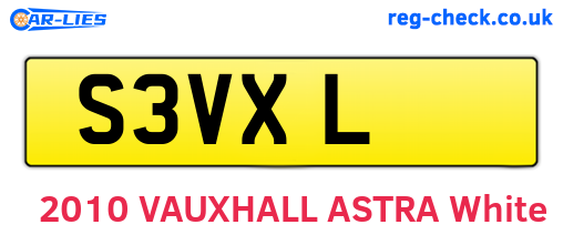 S3VXL are the vehicle registration plates.