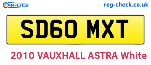 SD60MXT are the vehicle registration plates.
