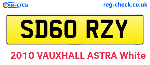 SD60RZY are the vehicle registration plates.