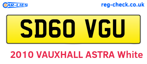 SD60VGU are the vehicle registration plates.