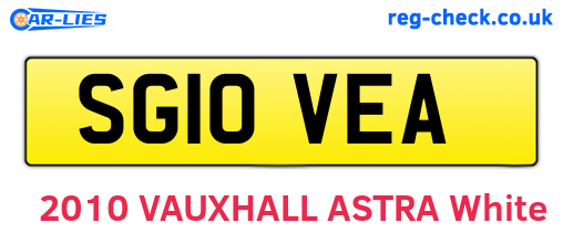 SG10VEA are the vehicle registration plates.