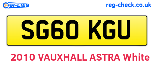 SG60KGU are the vehicle registration plates.