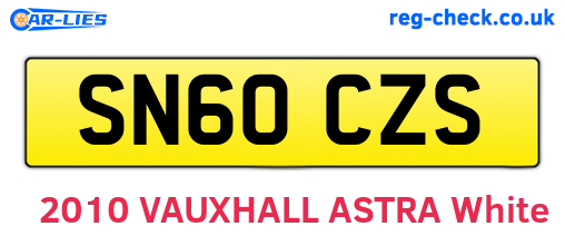 SN60CZS are the vehicle registration plates.