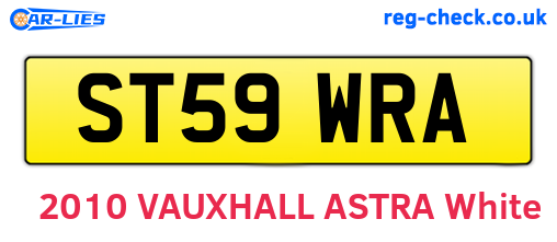 ST59WRA are the vehicle registration plates.