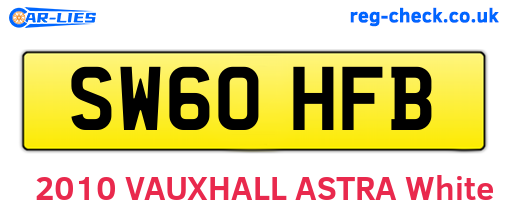 SW60HFB are the vehicle registration plates.