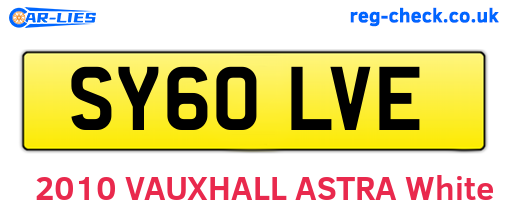 SY60LVE are the vehicle registration plates.