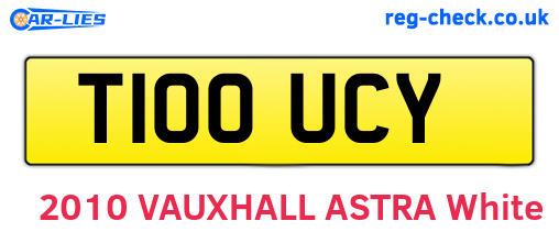 T100UCY are the vehicle registration plates.