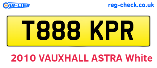 T888KPR are the vehicle registration plates.