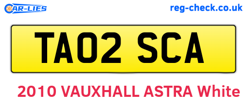 TA02SCA are the vehicle registration plates.
