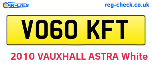 VO60KFT are the vehicle registration plates.