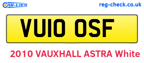 VU10OSF are the vehicle registration plates.