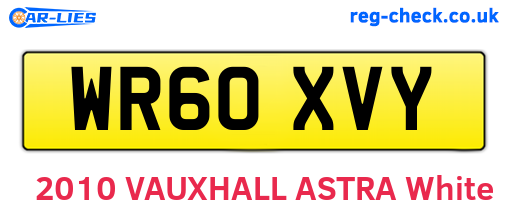 WR60XVY are the vehicle registration plates.