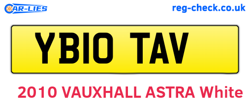 YB10TAV are the vehicle registration plates.