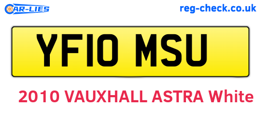 YF10MSU are the vehicle registration plates.