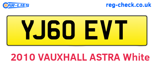 YJ60EVT are the vehicle registration plates.