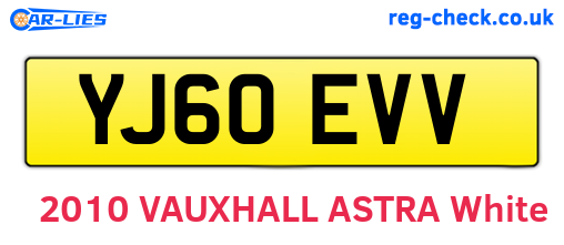 YJ60EVV are the vehicle registration plates.