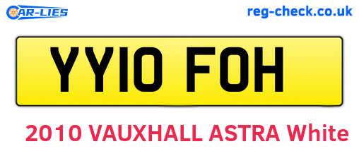 YY10FOH are the vehicle registration plates.