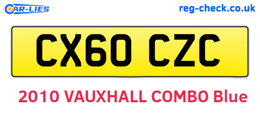 CX60CZC are the vehicle registration plates.