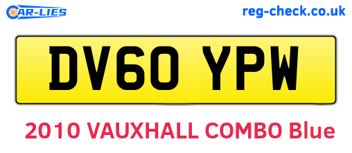 DV60YPW are the vehicle registration plates.