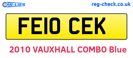 FE10CEK are the vehicle registration plates.
