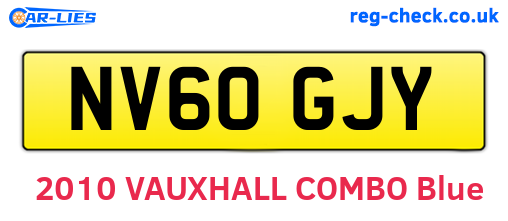 NV60GJY are the vehicle registration plates.