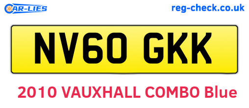 NV60GKK are the vehicle registration plates.