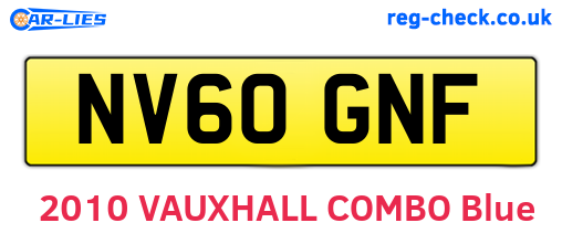NV60GNF are the vehicle registration plates.