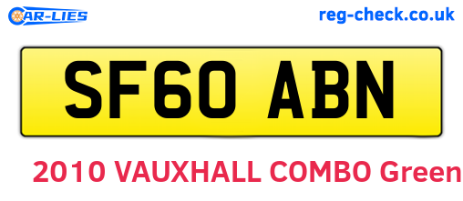 SF60ABN are the vehicle registration plates.