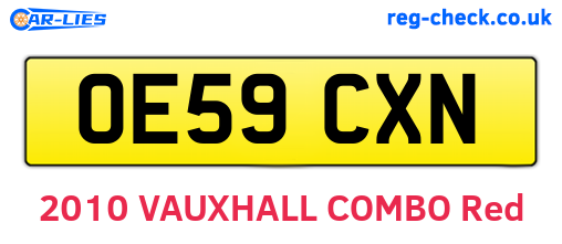 OE59CXN are the vehicle registration plates.