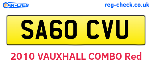 SA60CVU are the vehicle registration plates.