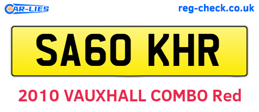 SA60KHR are the vehicle registration plates.