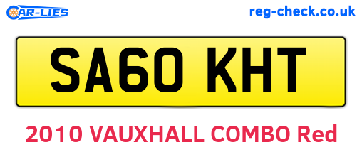 SA60KHT are the vehicle registration plates.
