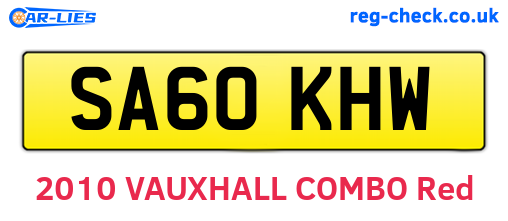 SA60KHW are the vehicle registration plates.