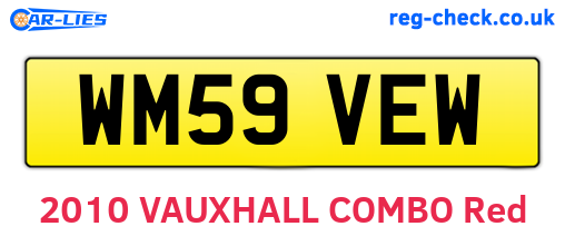 WM59VEW are the vehicle registration plates.