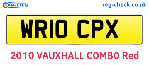 WR10CPX are the vehicle registration plates.