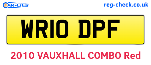 WR10DPF are the vehicle registration plates.
