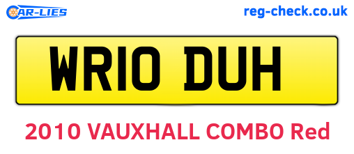 WR10DUH are the vehicle registration plates.