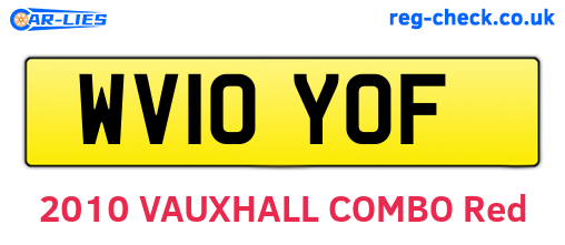 WV10YOF are the vehicle registration plates.