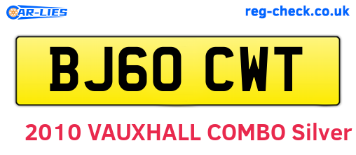 BJ60CWT are the vehicle registration plates.