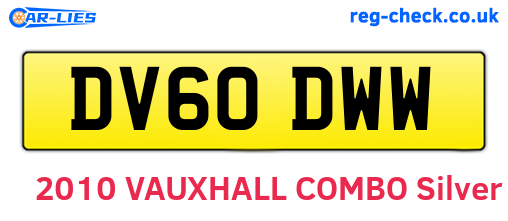 DV60DWW are the vehicle registration plates.
