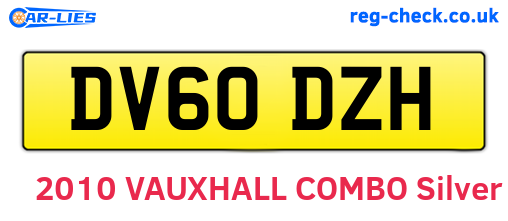 DV60DZH are the vehicle registration plates.