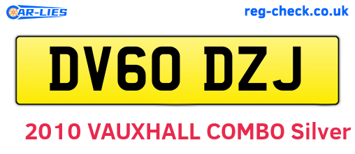 DV60DZJ are the vehicle registration plates.