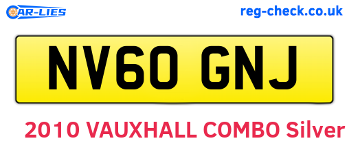 NV60GNJ are the vehicle registration plates.